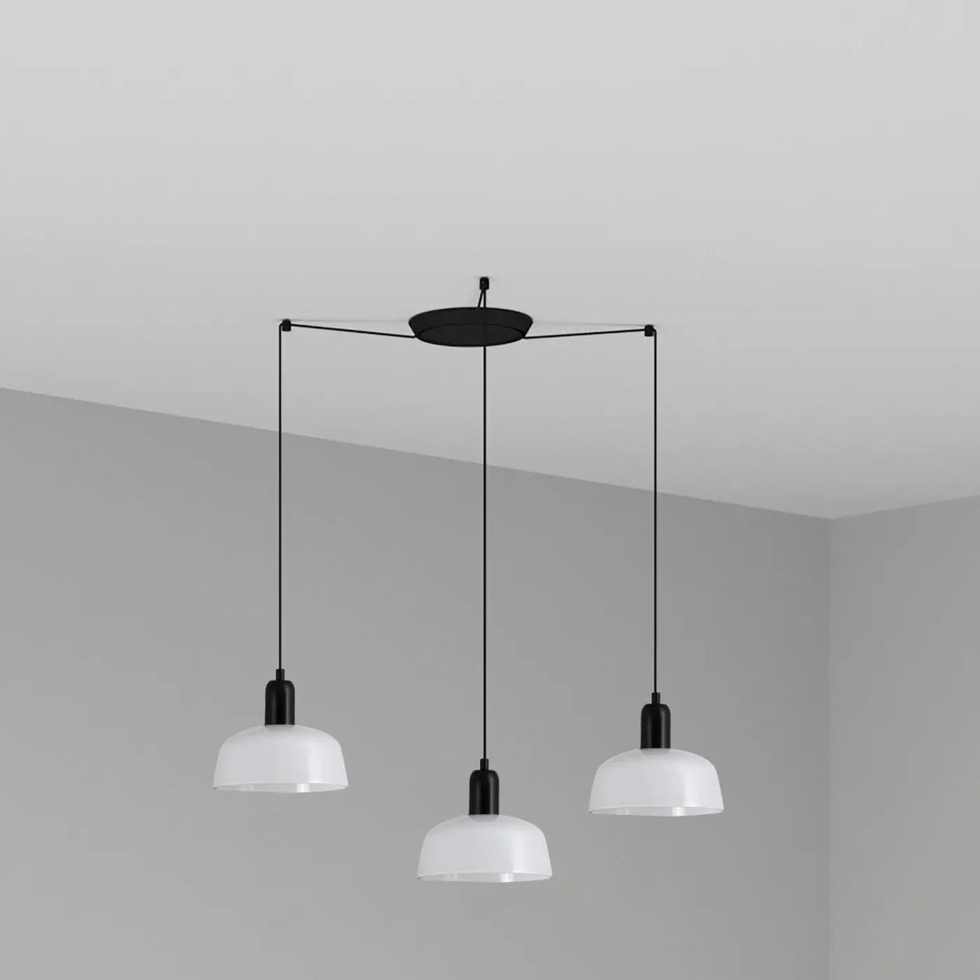 Suspension en grappe Tatawin S à 3 lumières, verre blanc opale, de Faro Barcelona