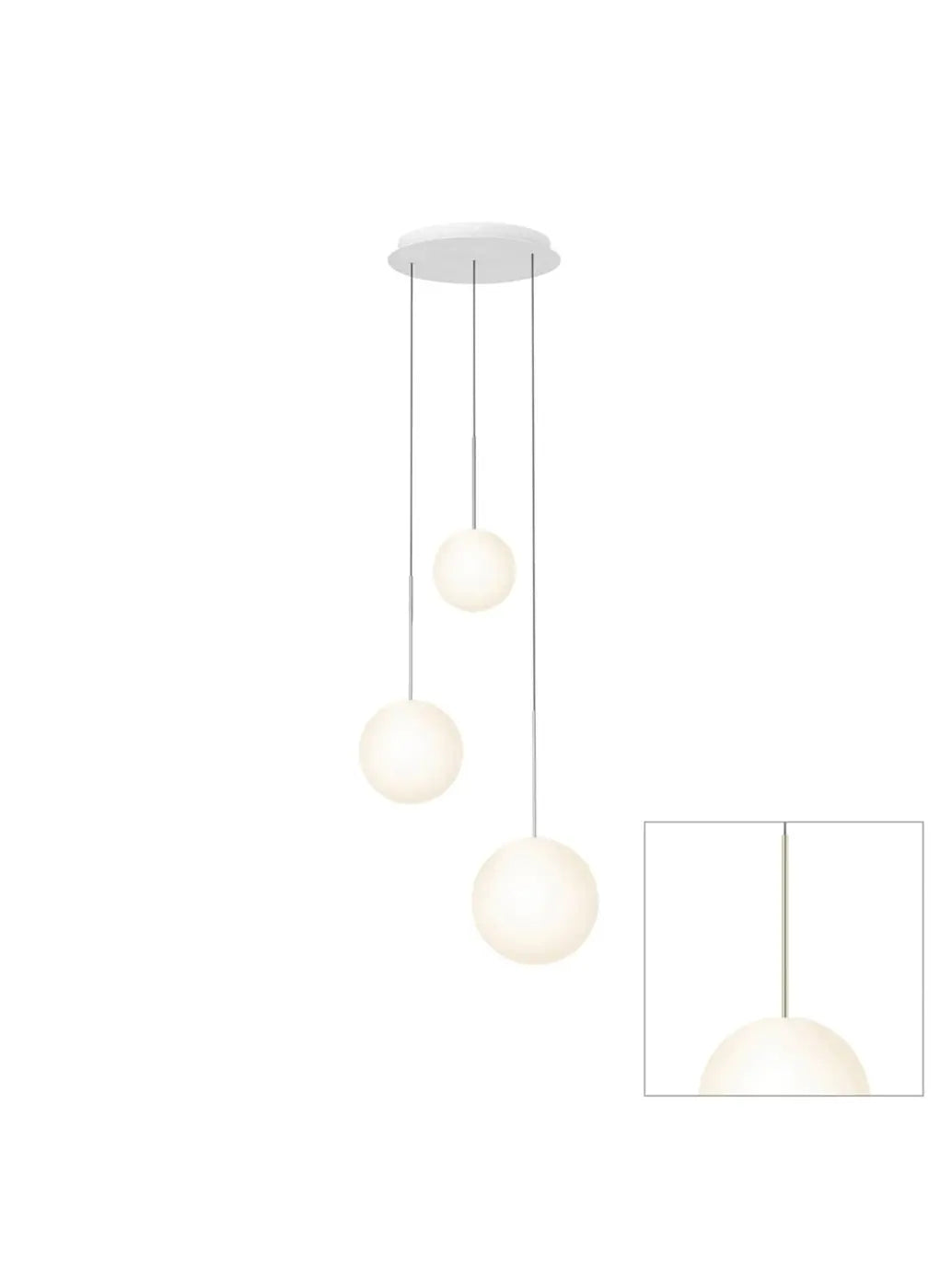 Suspension Bola Sphere Chandelier dorée, globes de 20, 25,5 et 30,5 cm
