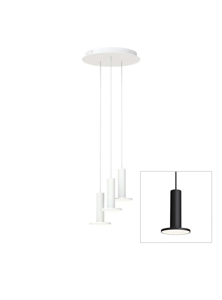 Suspension Cielo Plus Chandelier noire, grappe de 3 suspensions