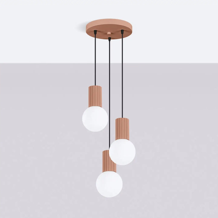 Suspension Halo moka en grappe à globes opalins, éteinte
