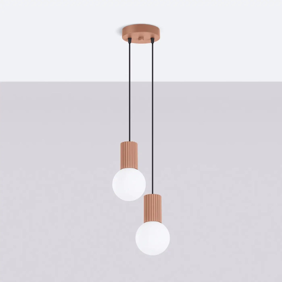 Suspension Halo moka en grappe à globes opalins, éteinte