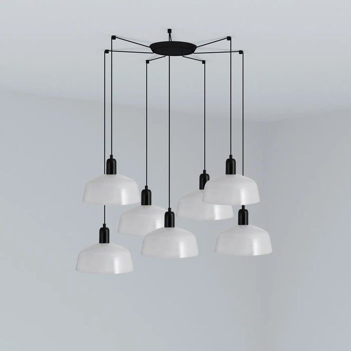 Grappe Tatawin M à 7 lumières en métal blanc de Faro Barcelona