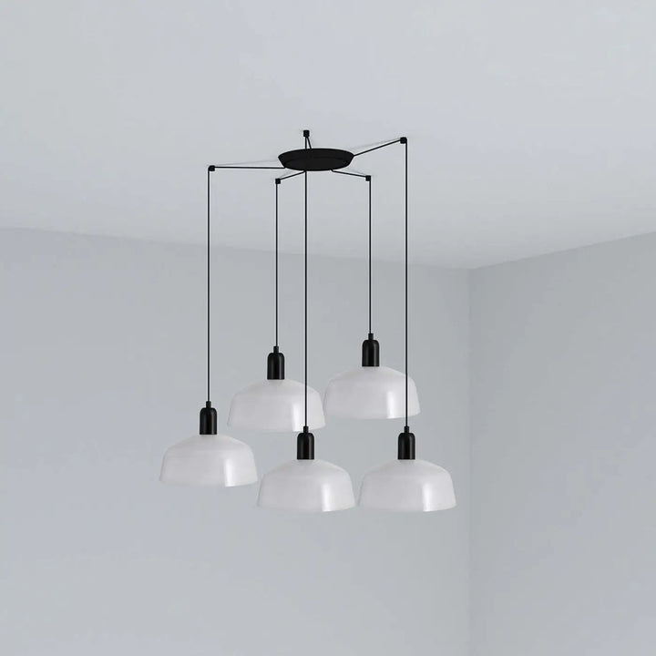 Grappe Tatawin M 5 lumières en métal blanche de Faro Barcelona