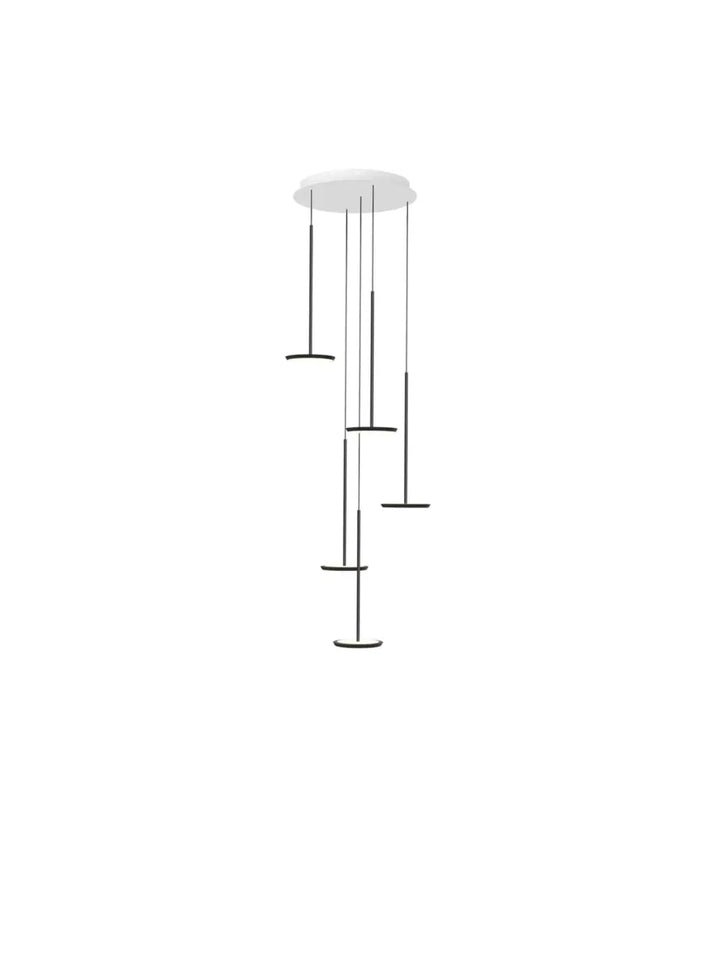 Suspension Sky Solo Chandelier noire, grappe de 5 suspensions