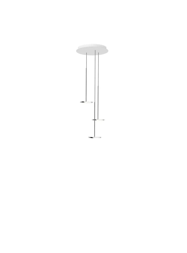 Suspension Sky Solo Chandelier en aluminium poli, grappe de 3 suspensions