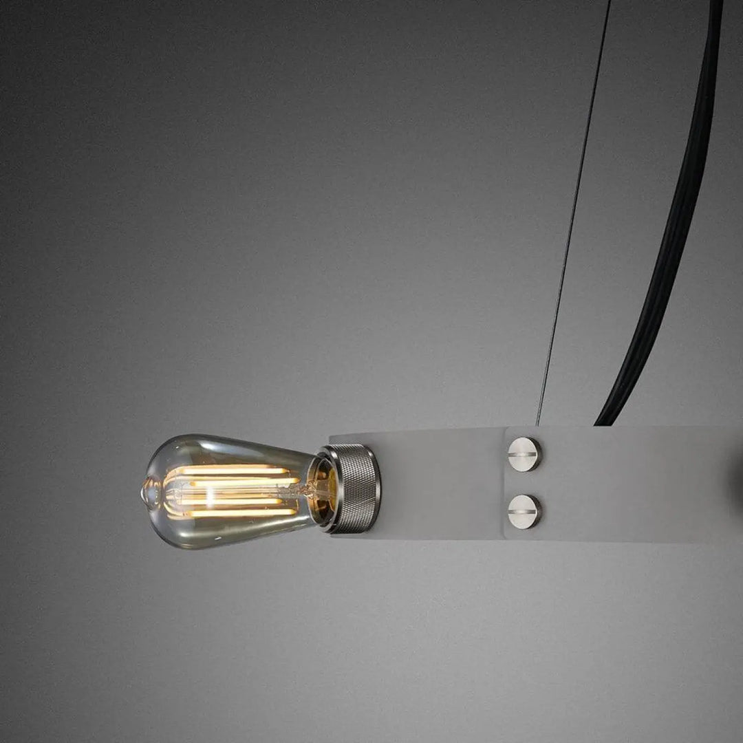 Lustre Hero Light coloris pierre en acier #couleur_argent