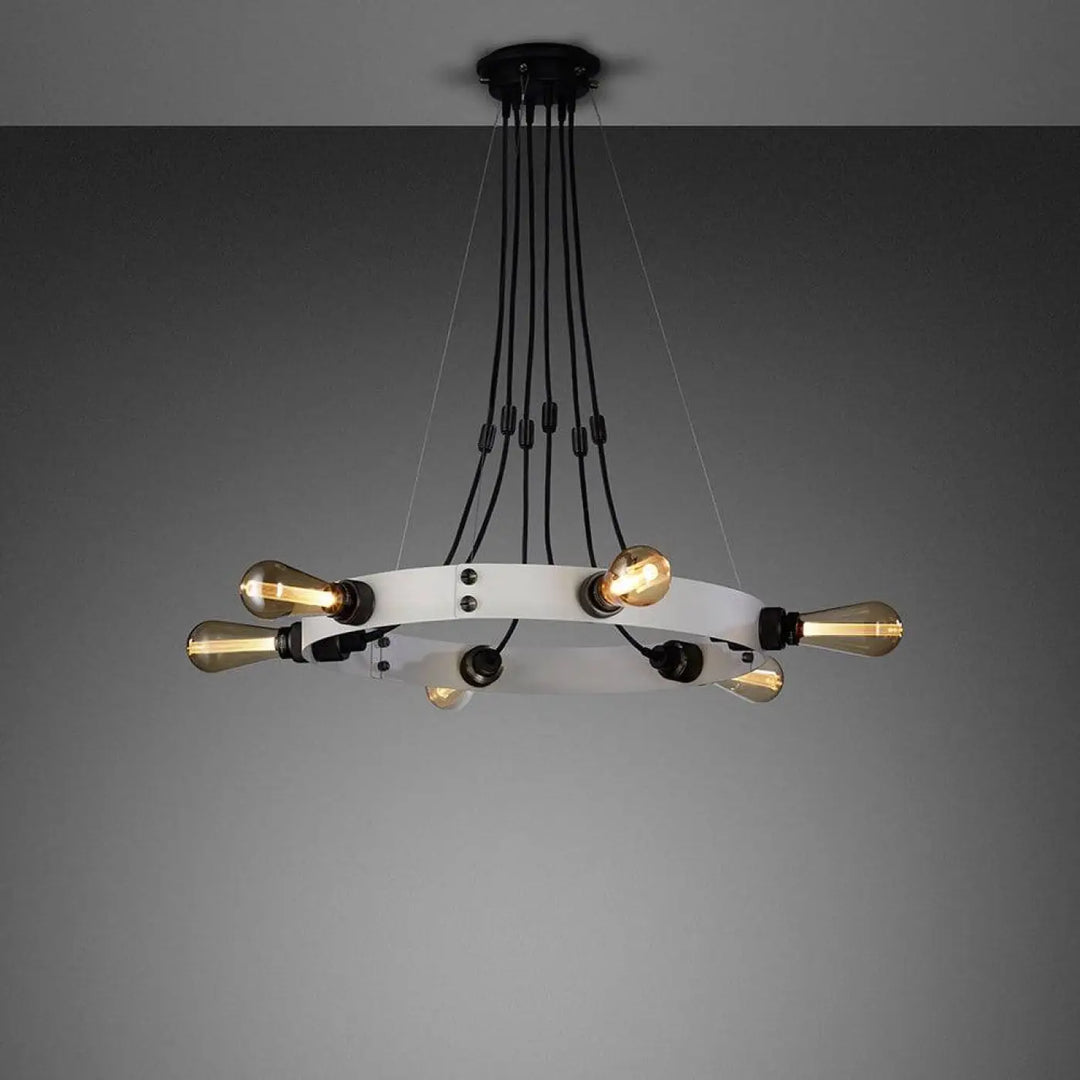 Suspension Hero Light coloris pierre en laiton à 6 lumières #couleur_dor
