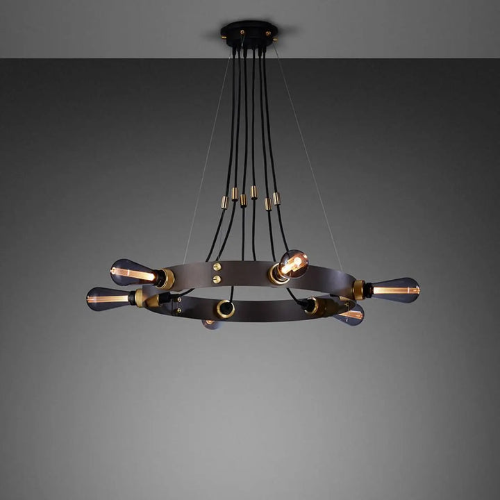 Suspension Hero Light graphite en laiton à 6 lumières #couleur_dor