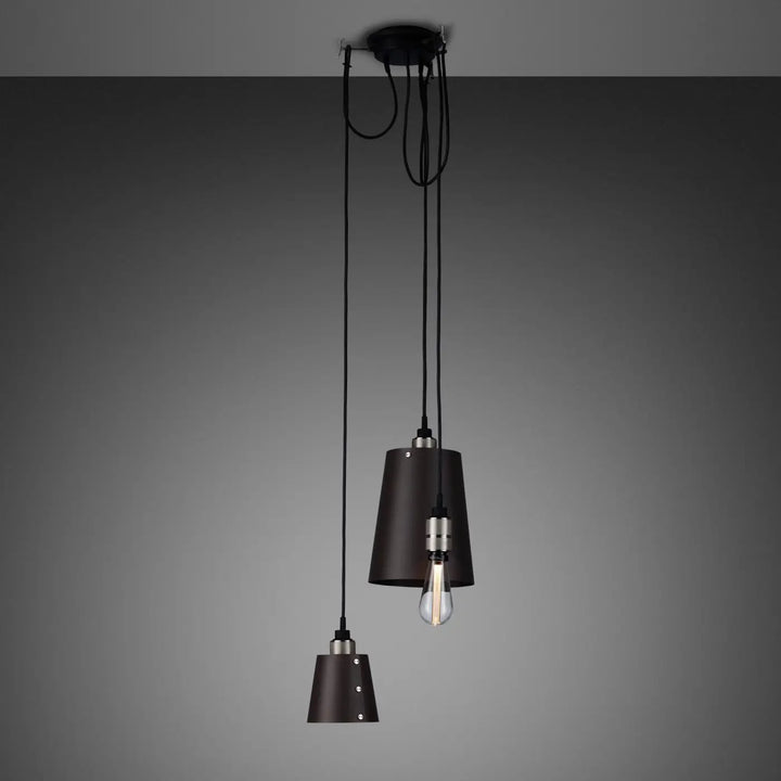 Suspension Hooked 3.0 à abat-jour graphite, finition acier #couleur_argent