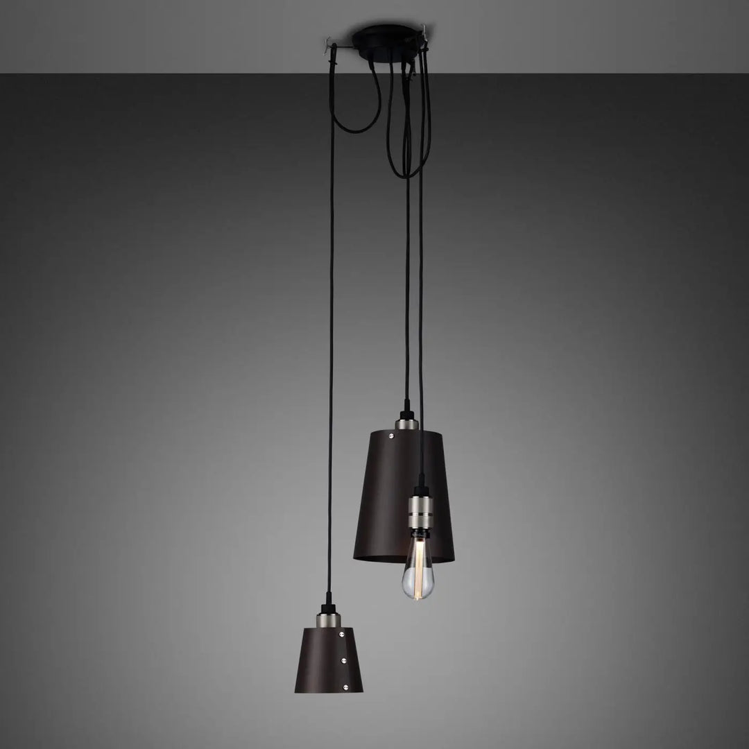 Suspension Hooked 3.0 à abat-jour graphite, finition acier, câble de 2,6 m #couleur_argent