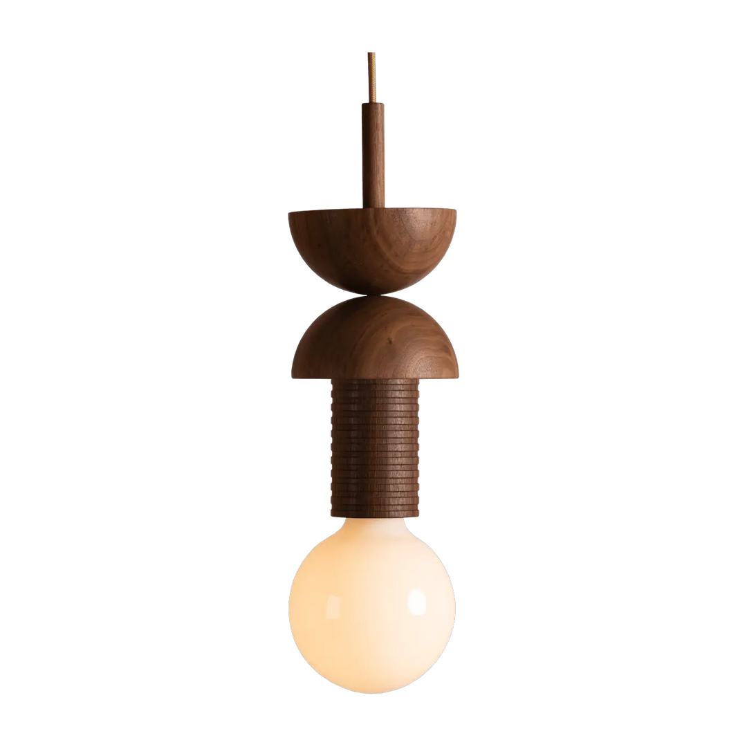 Suspension Junit Copla en noyer tourné naturel
