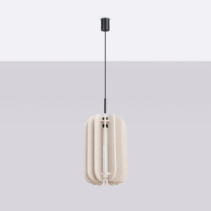 Suspension Mula à lamelles de feutre beige, éteinte