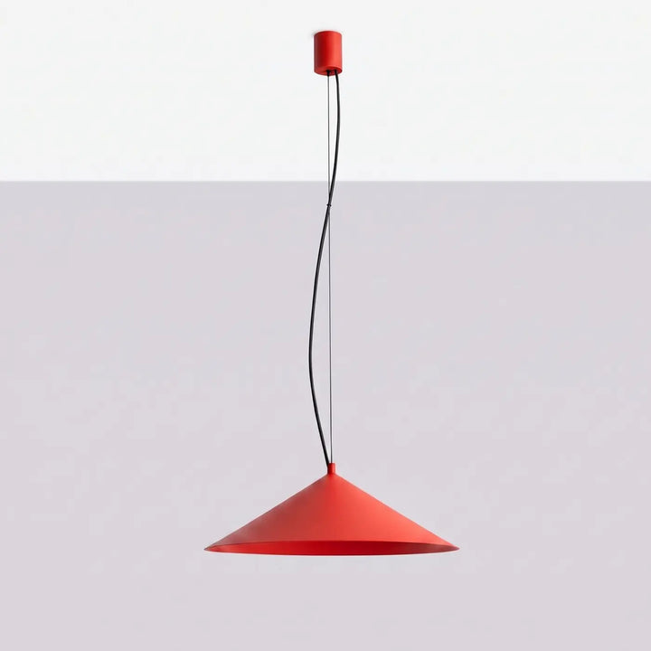 Suspension FINT rouge éteinte, vue en perspective