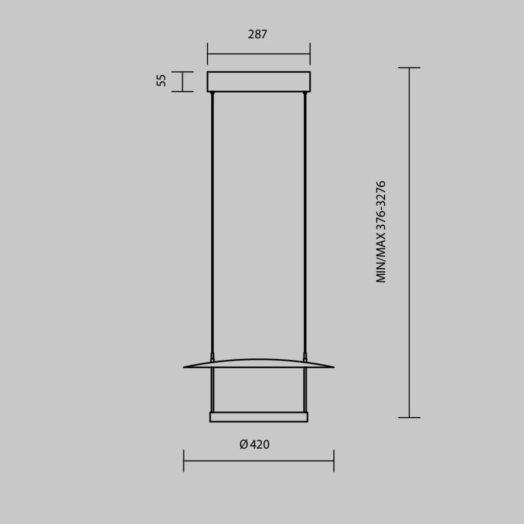 Suspension led ambivalence avec design cylindrique noir en métal et verre pour lumière réfléchie salle à manger
