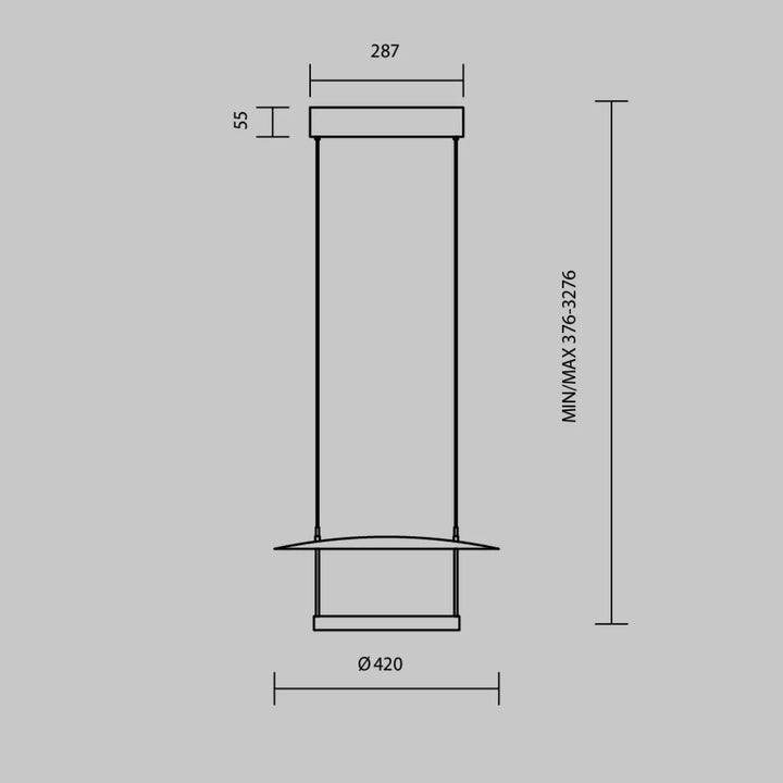 Suspension led ambivalence avec design cylindrique noir en métal et verre pour lumière réfléchie salle à manger