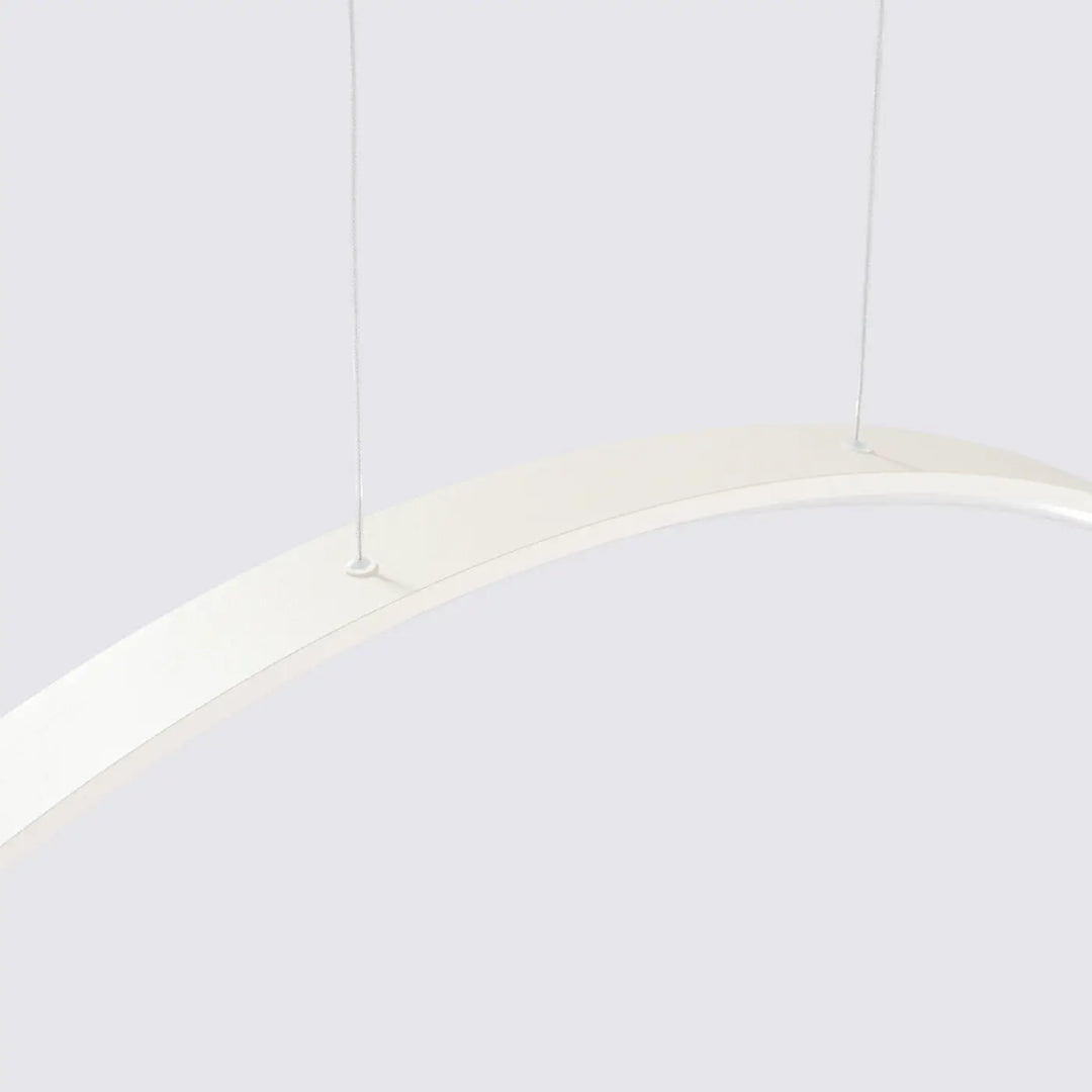 Suspension anneau RIO beige éteinte, vue en perspective