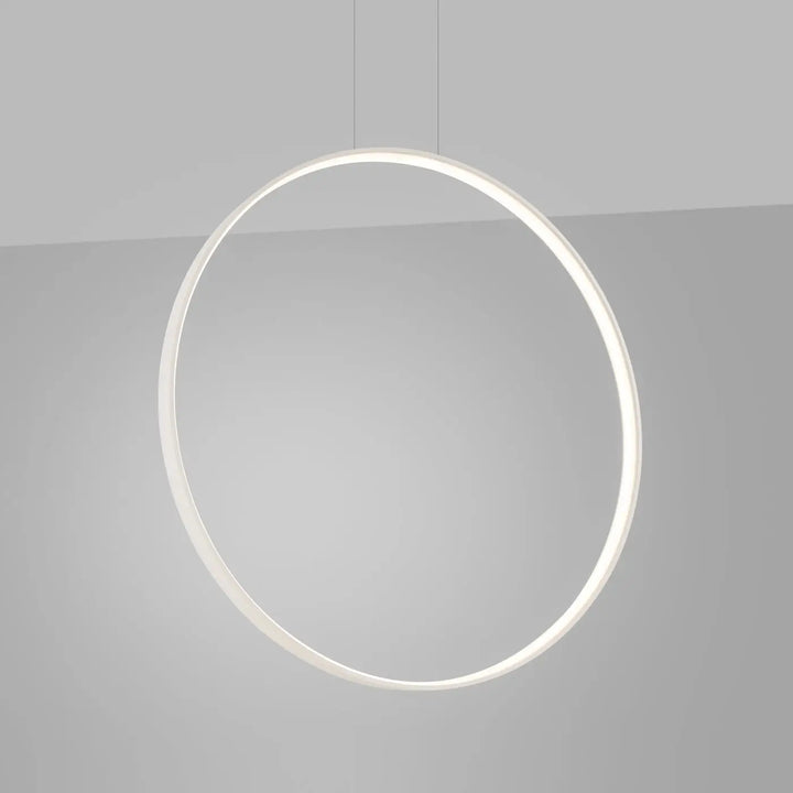 Suspension anneau RIO beige allumée, suspendue