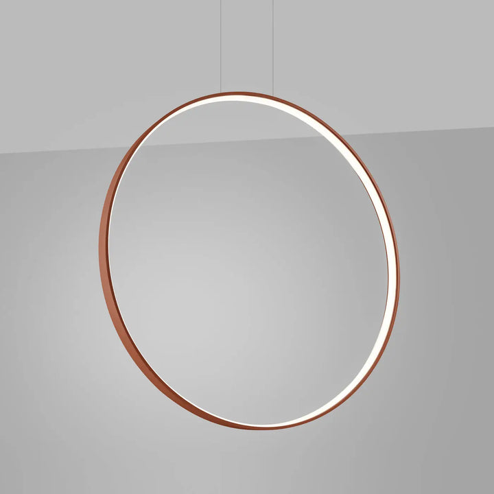 Suspension anneau RIO ocre rouge allumée, suspendue