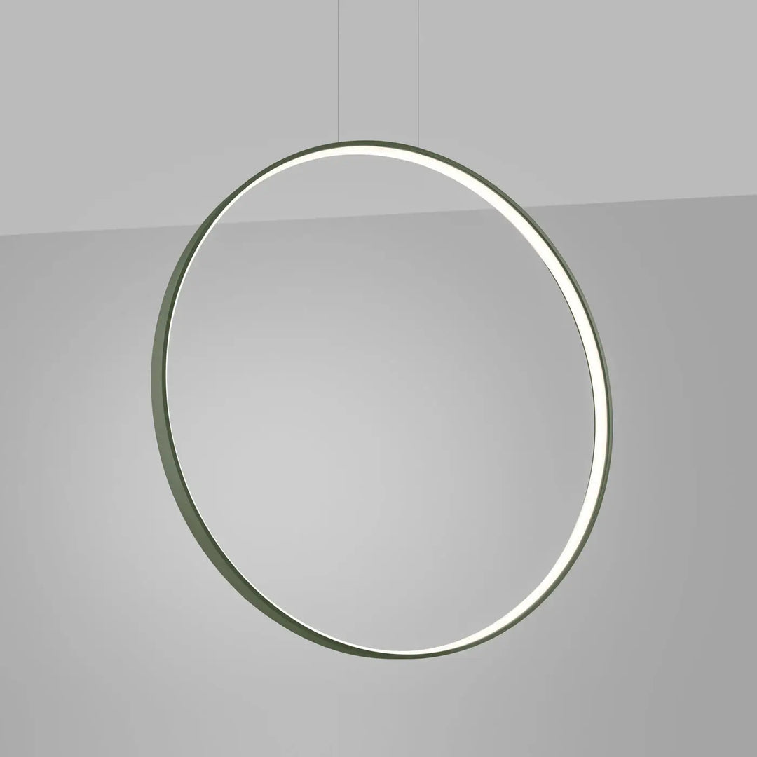 Suspension anneau RIO vert olive allumée, suspendue