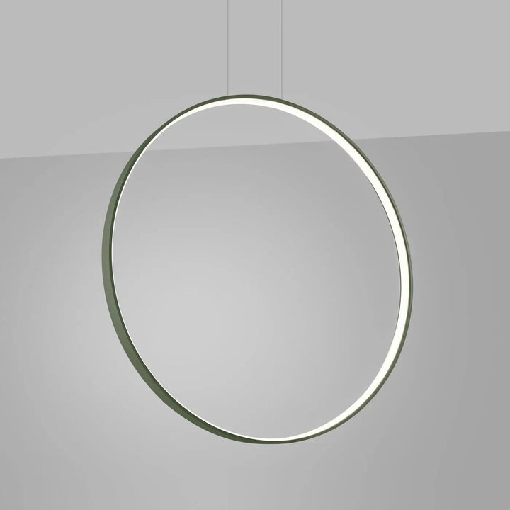 Suspension anneau RIO vert olive allumée, suspendue