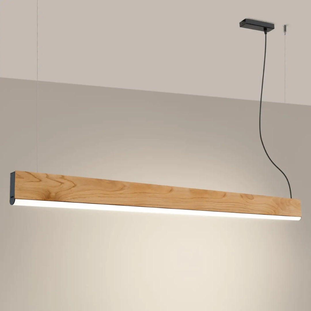 Suspension LYKKE chêne allumée, suspendue