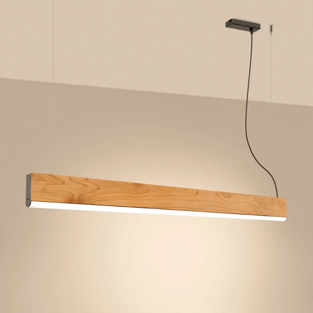 Suspension LYKKE chêne allumée, suspendue