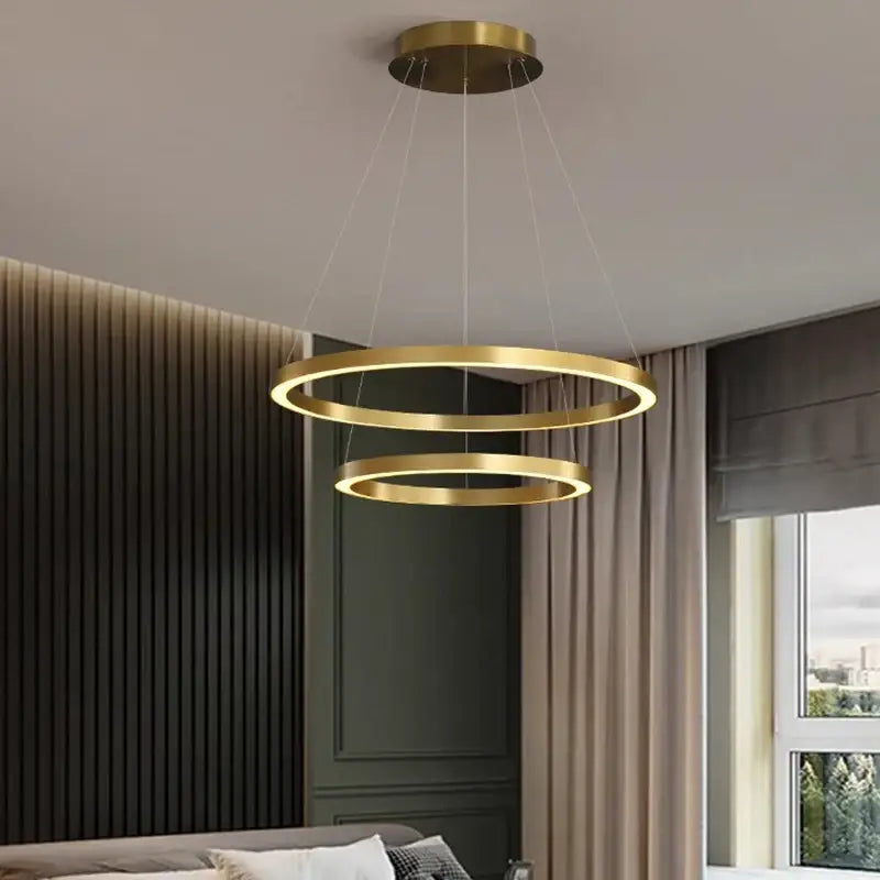 Suspension contemporaine à anneaux élégants design chic