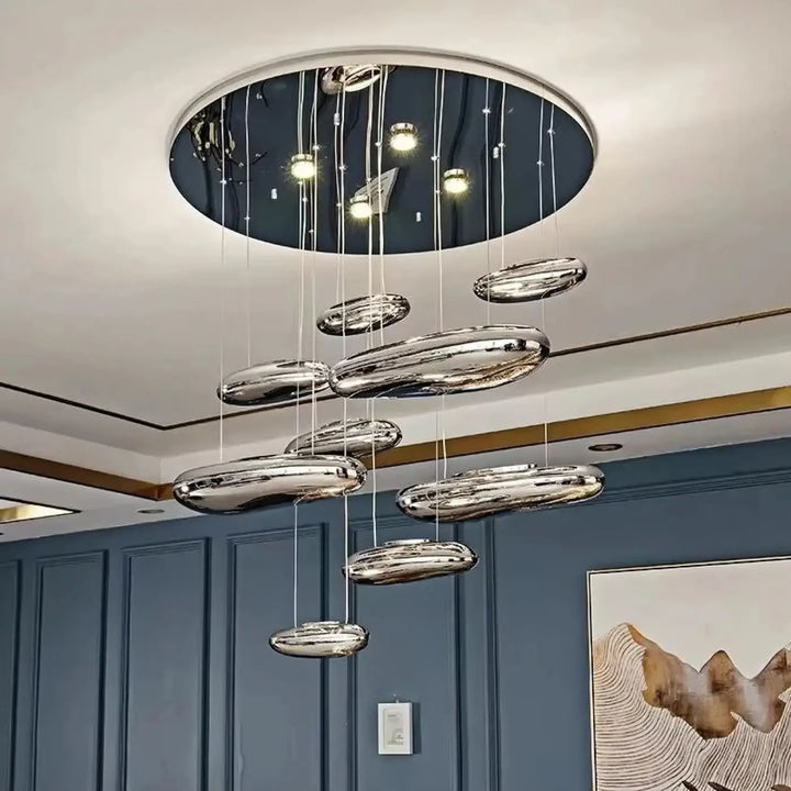 Suspension design élégant forme galets style moderne