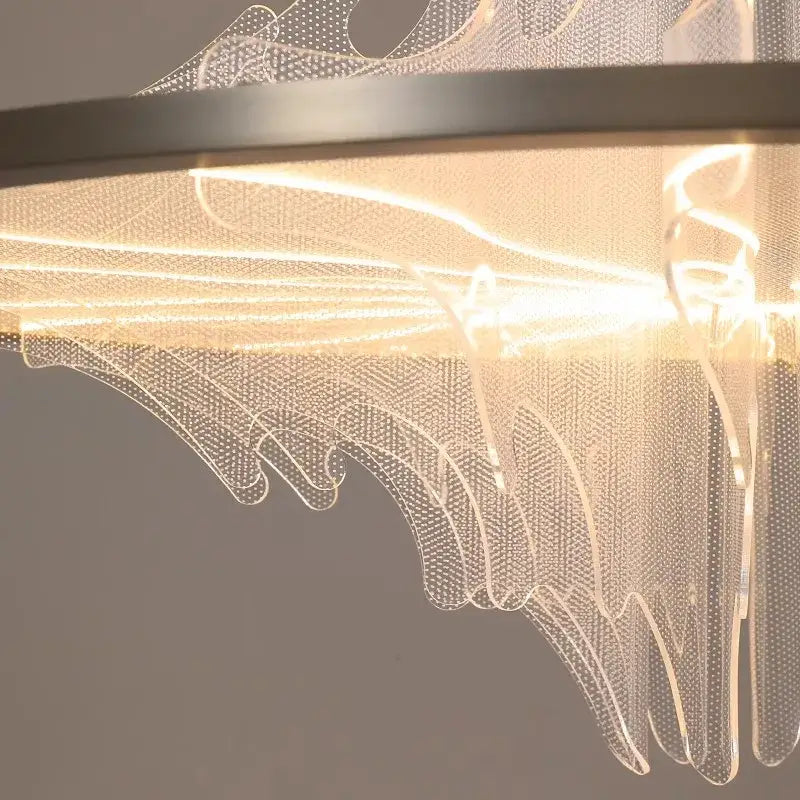 Suspension led design ondulée moderne et élégante blanc doré