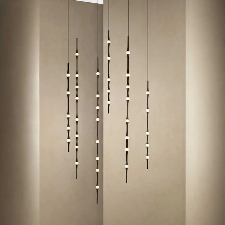 Détail des diffuseurs opales de la suspension Dew