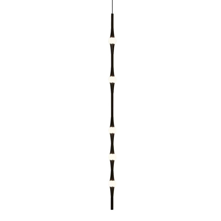 Suspension Dew en aluminium noir et polycarbonate opale