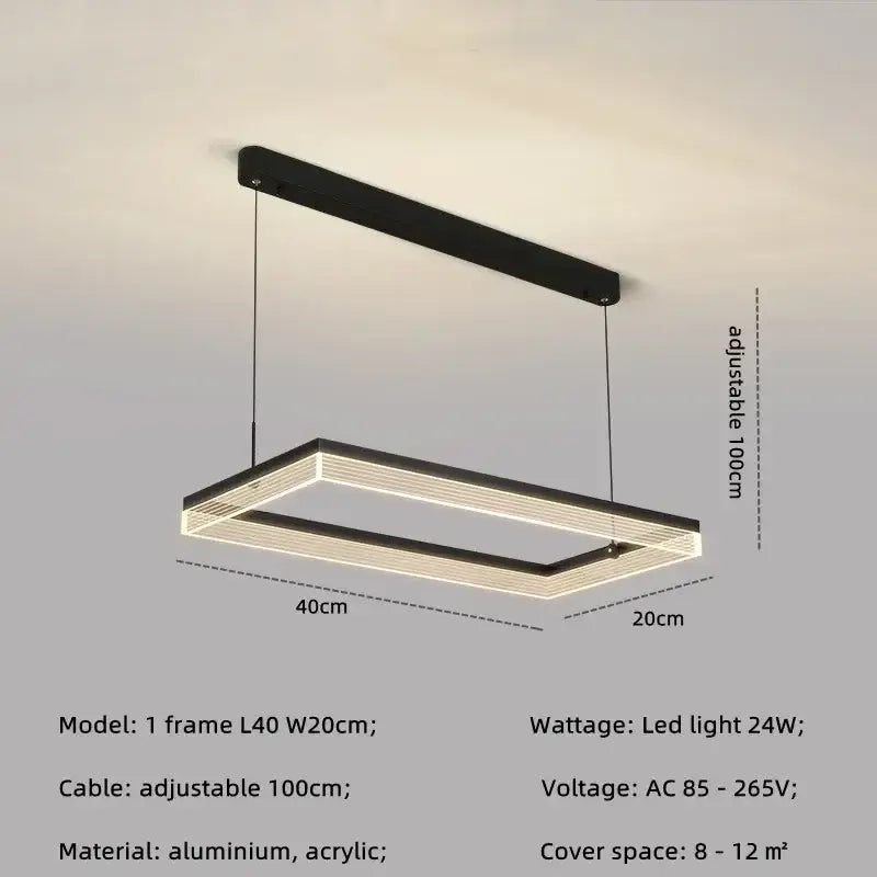 Suspension élégant design contemporain noir intérieur chic