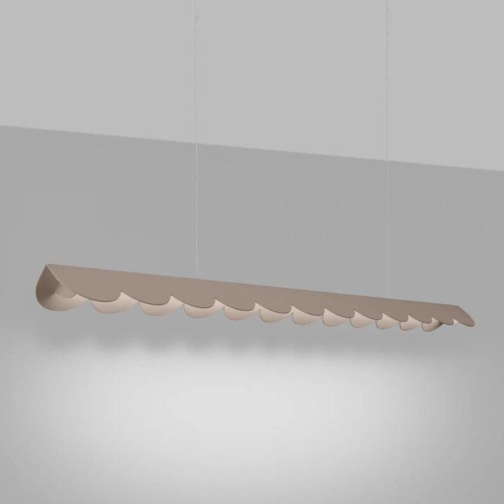 Suspension BISCUIT taupe allumée, suspendue