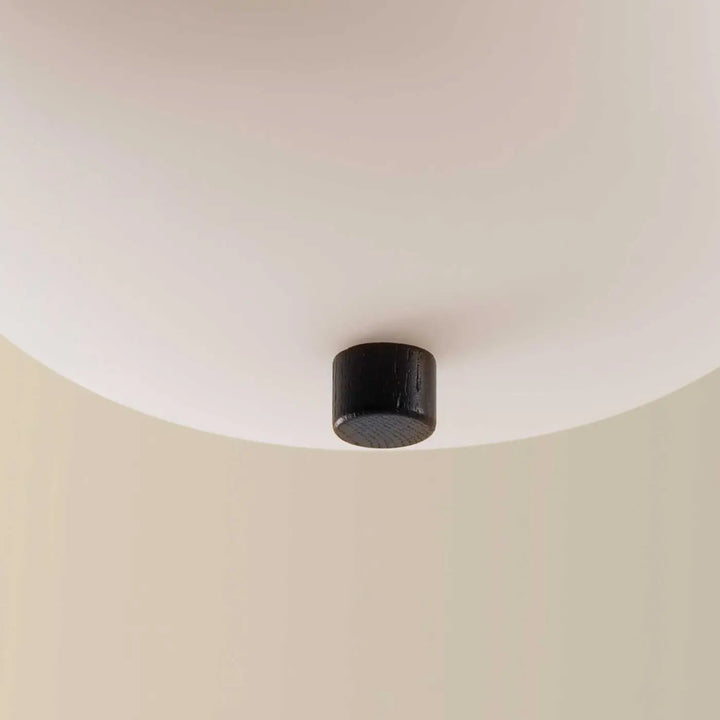 Gros plan sur la suspension Ilargi en bois foncé #couleur_bois_fonce