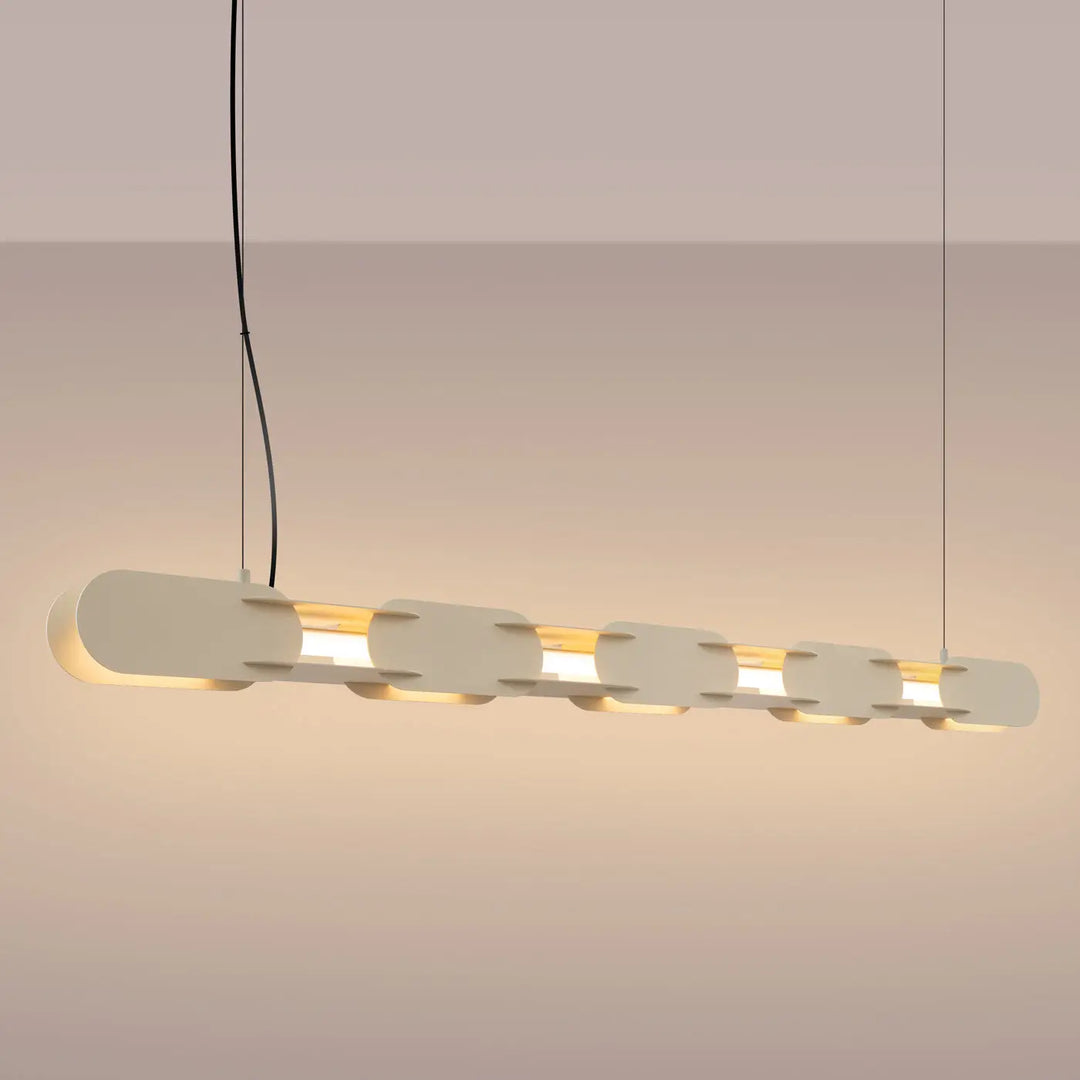 Suspension CHAIN beige allumée, suspendue