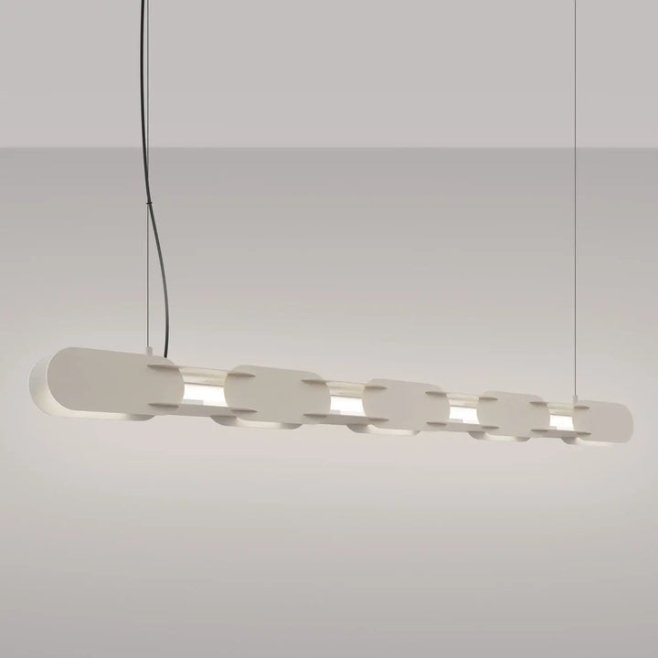 Suspension CHAIN beige allumée, suspendue