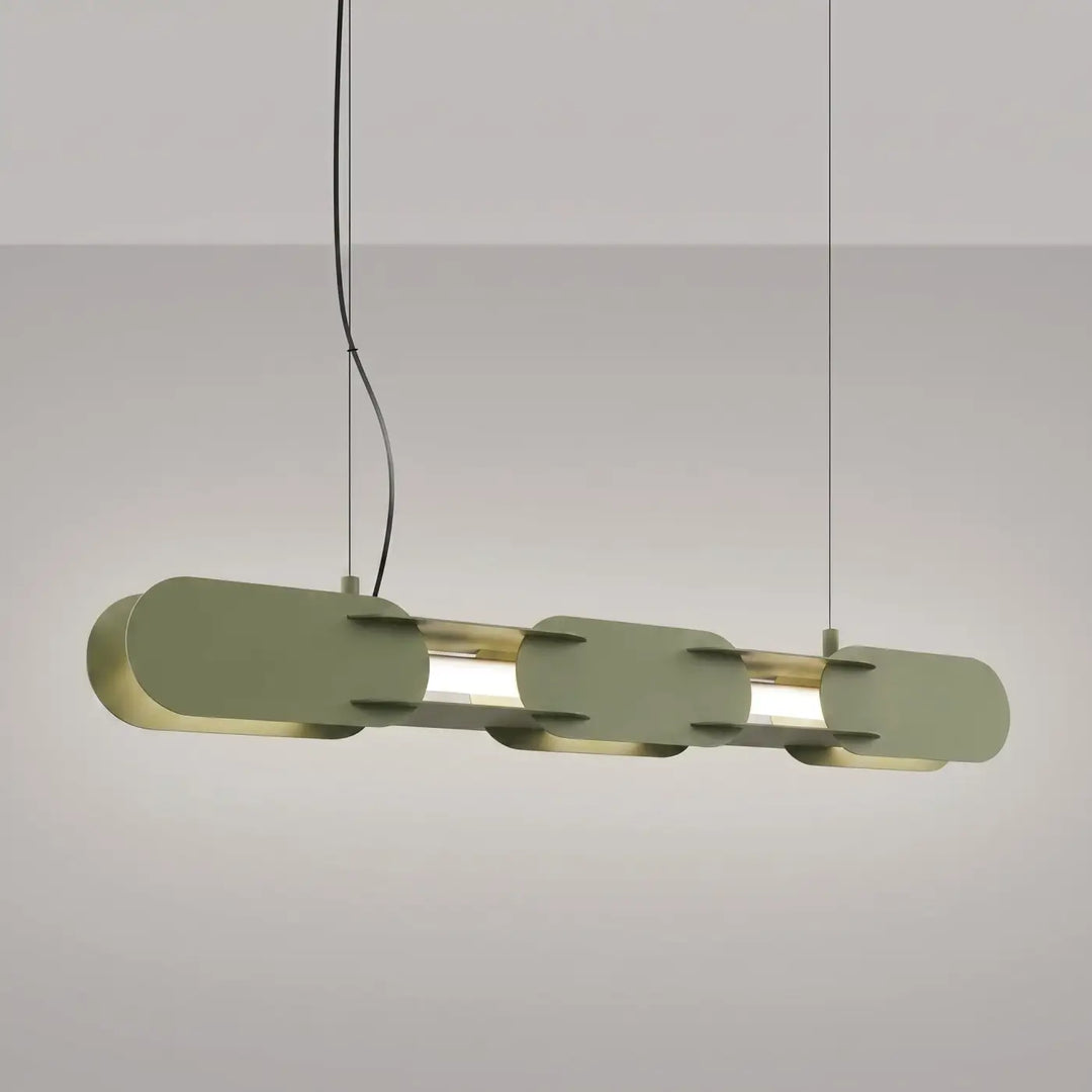 Suspension CHAIN vert olive allumée, suspendue