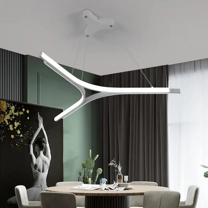 Suspension LED Moderne en Y Pour Salle à Manger ou Salon Blanc