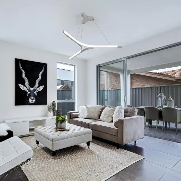 Suspension LED Moderne en Y Pour Salle à Manger ou Salon Blanc