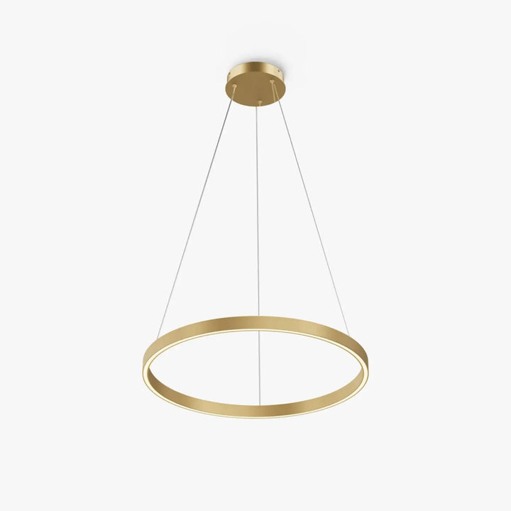 Suspension led rim circulaire finition or avec design minimaliste pour éclairage suspendu moderne