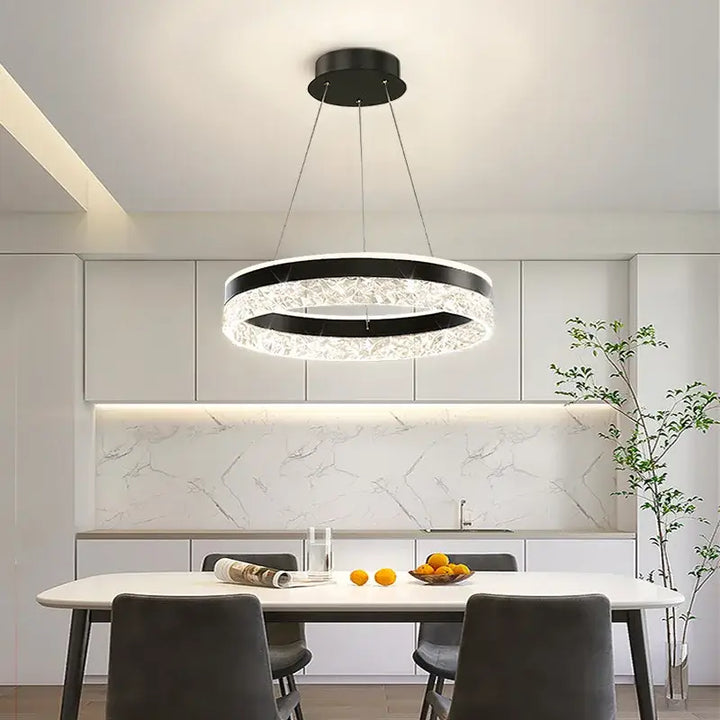 Suspension LED Ronde Cristal Moderne Pour Chambre Ou Salon

