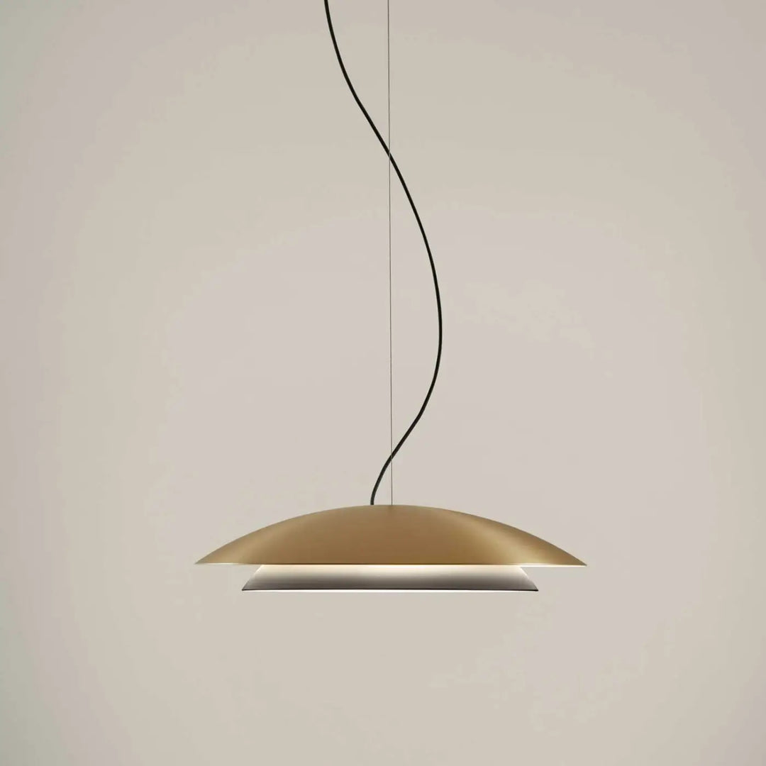 Suspension LED ronde Noway dorée #couleur_dore