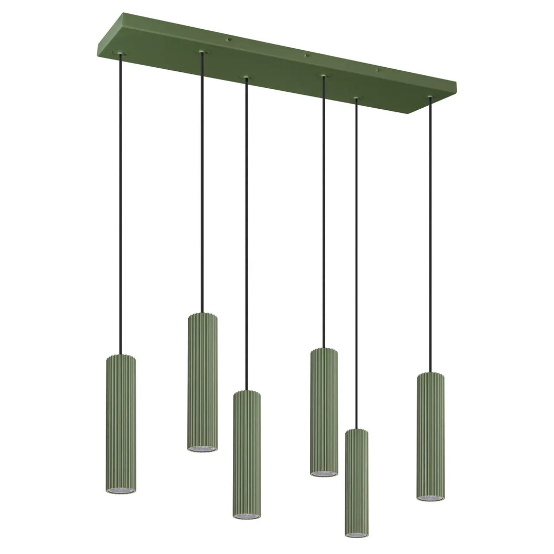 Suspension six tubes IVAR vert olive vue d'ensemble