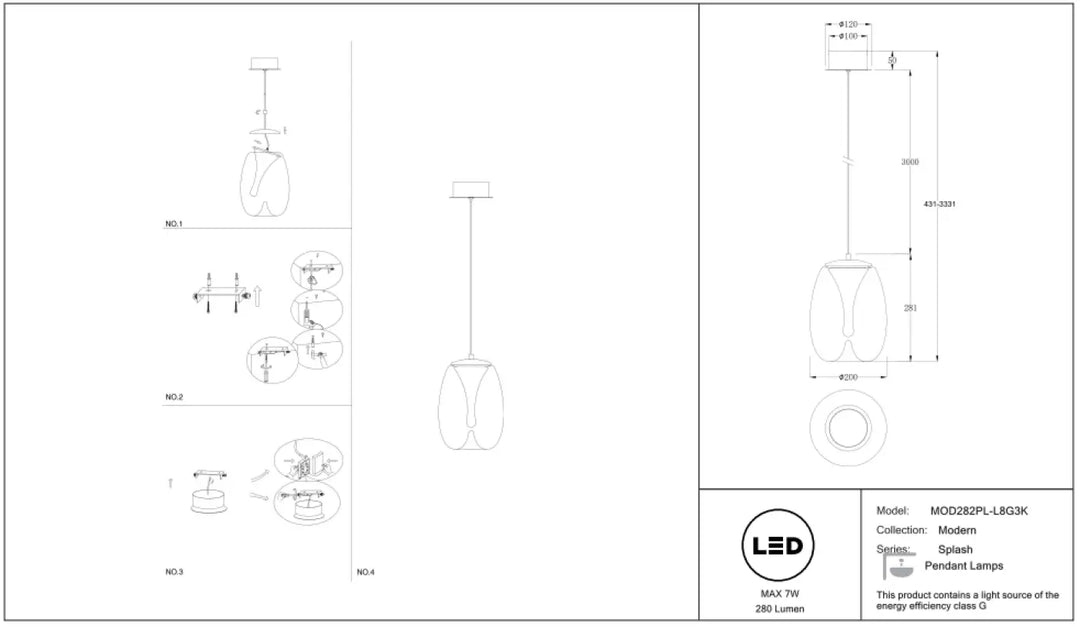 Suspension luminaire splash globe led moderne avec design minimaliste au-dessus d’un îlot en finition blanche
