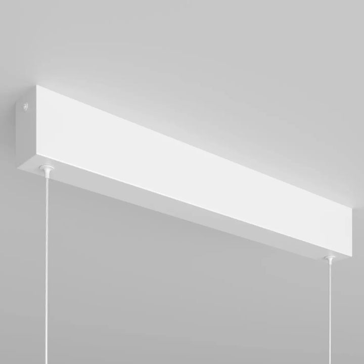 Suspension led step linéaire blanc minimaliste avec ligne lumineuse rectangulaire pour éclairage d’une table moderne
