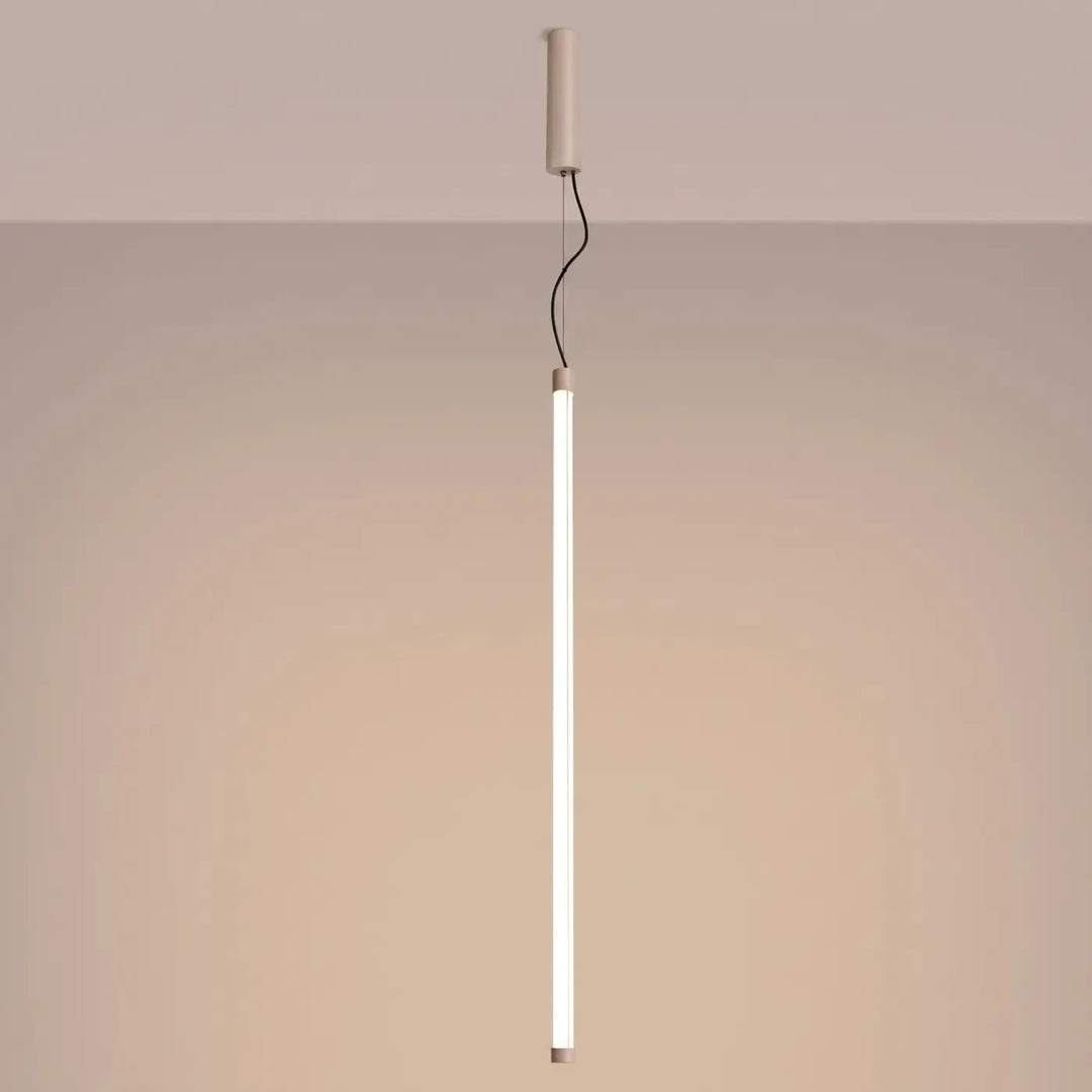 Suspension tube TRANG taupe allumée, suspendue