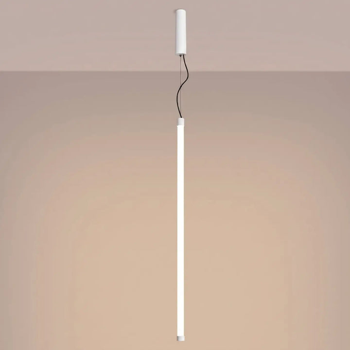 Suspension tube TRANG blanc allumée, suspendue