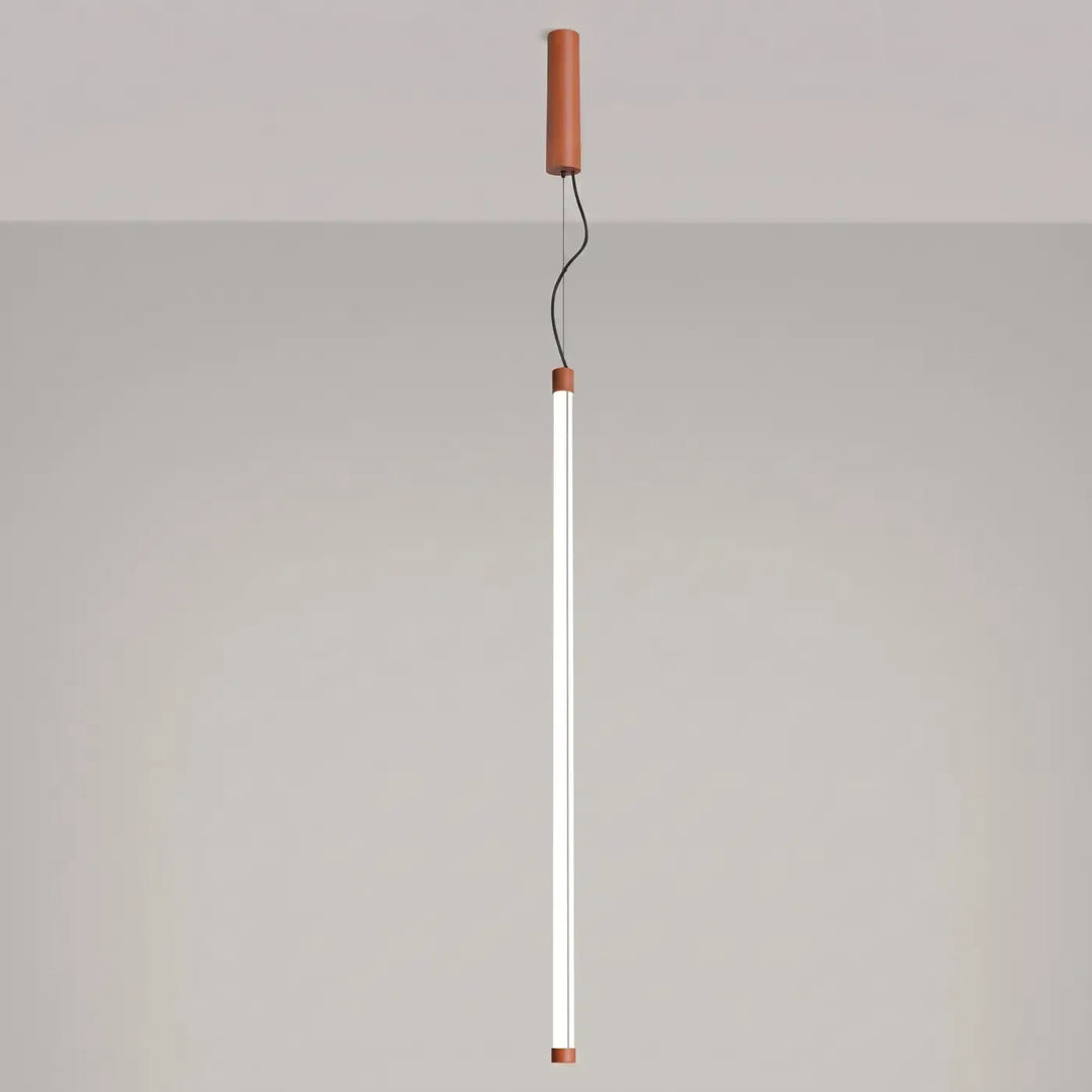 Suspension tube TRANG ocre rouge allumée, suspendue