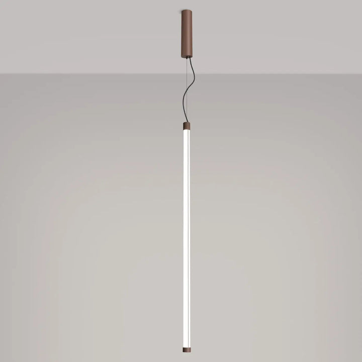 Suspension tube TRANG marron allumée, suspendue