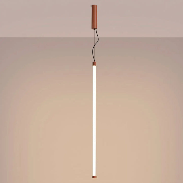 Suspension tube TRANG ocre rouge allumée, suspendue